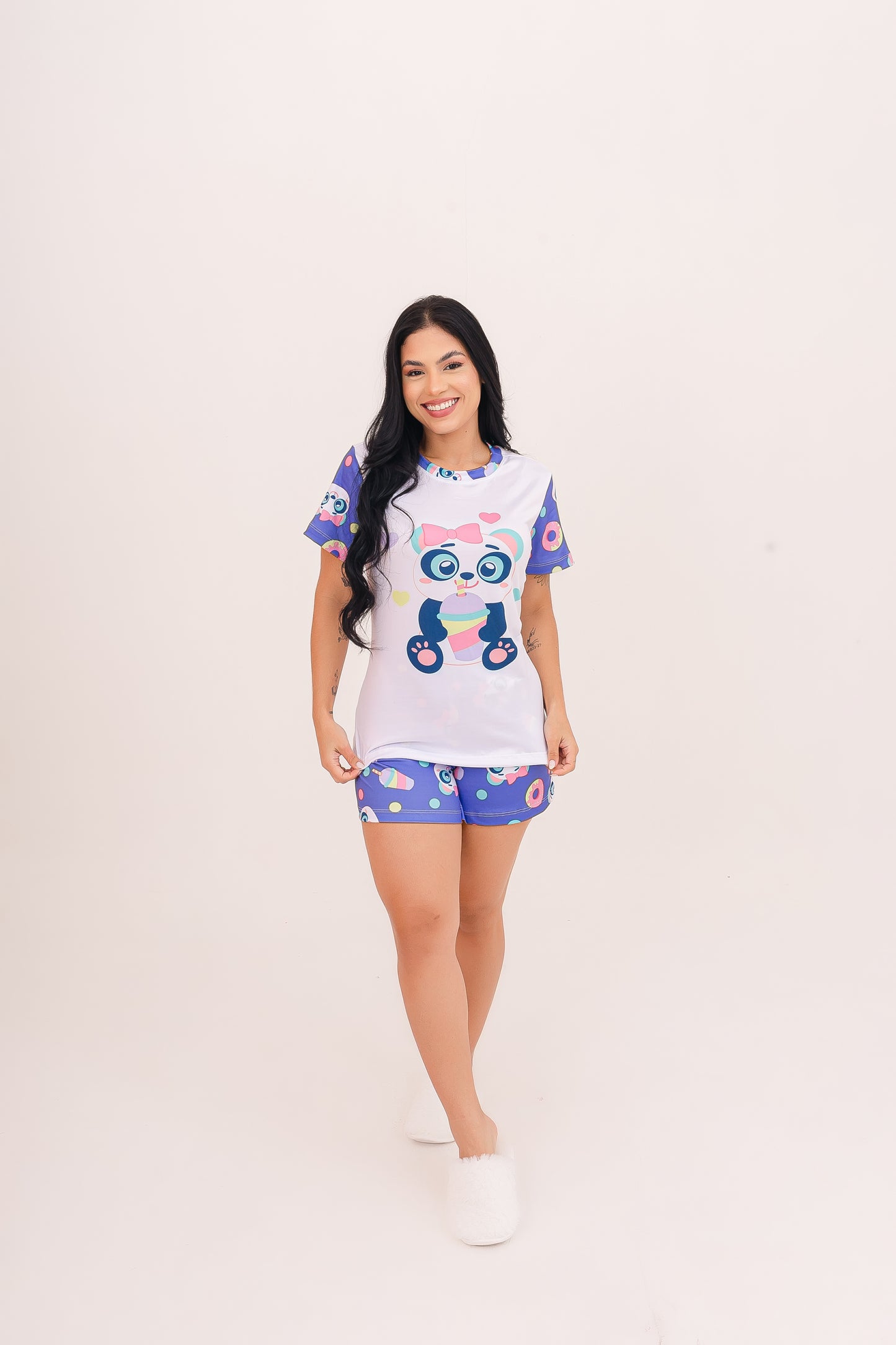 Adulto Feminino Curto | Panda Milkshake