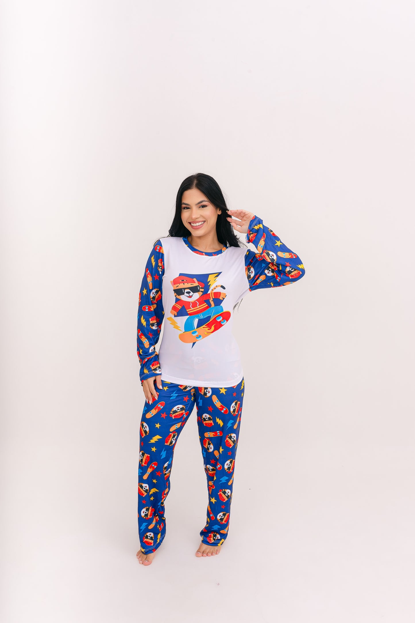 Adulto Feminino Longo | Tigre Skatista