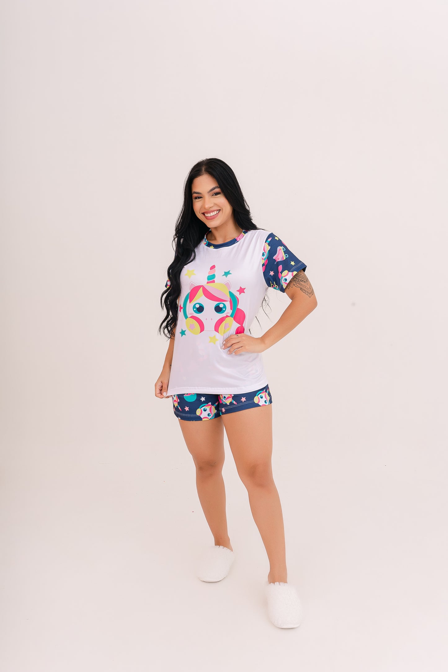 Adulto Feminino Curto | Unicornia Patinadora