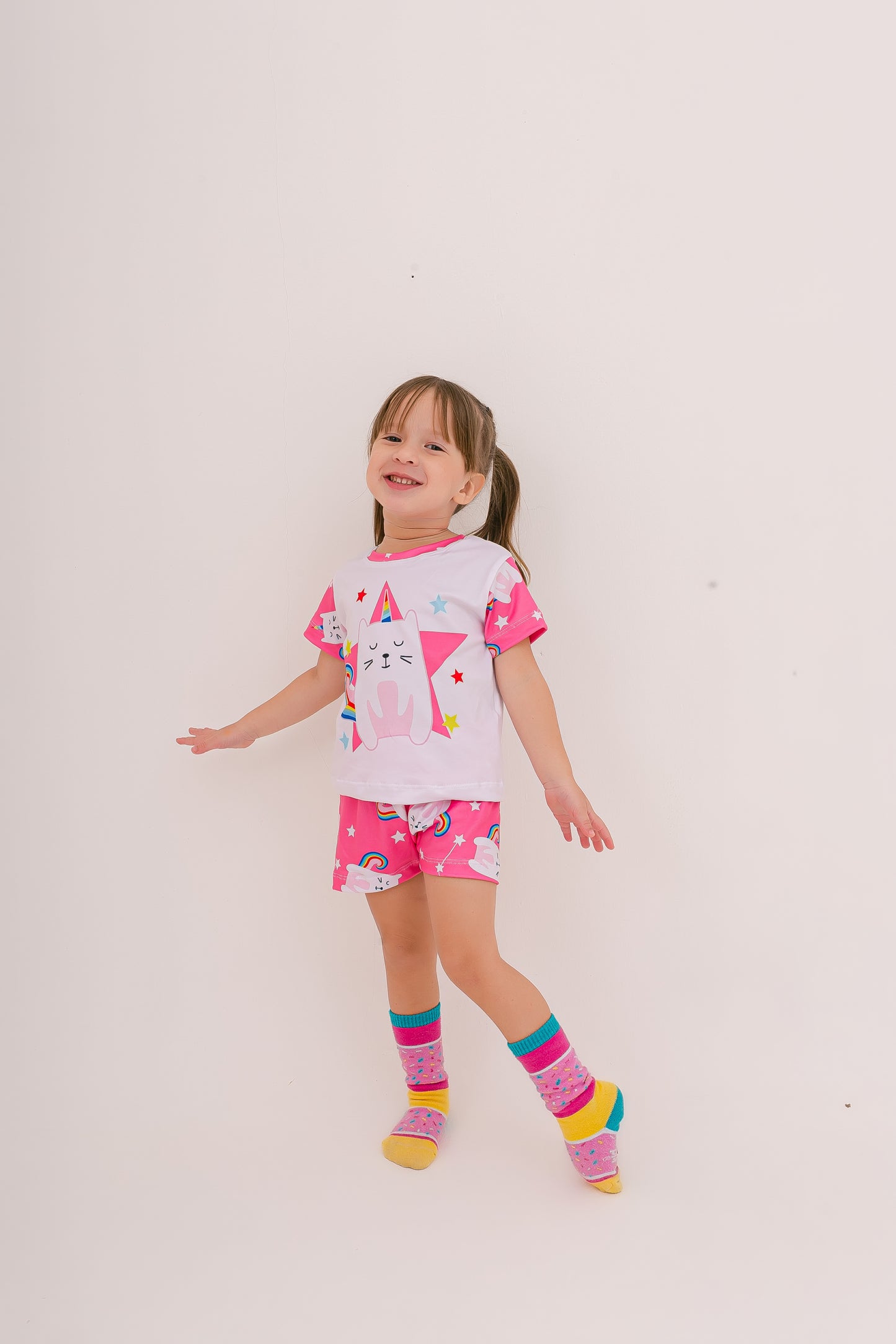 Infantil Feminino Curto | Gatinha Unicórnia