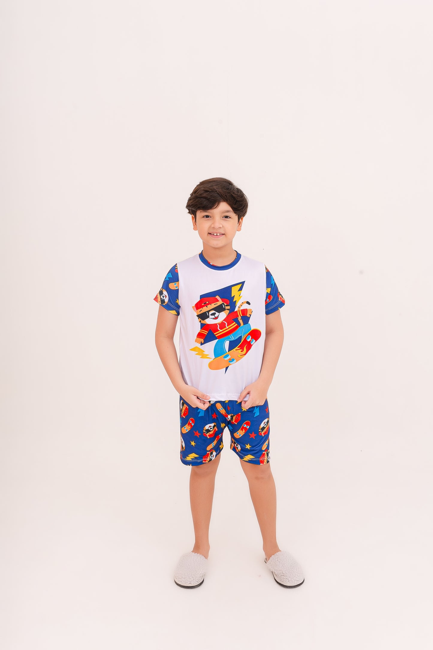 Infantil Masculino Curto | Tigre Skatista