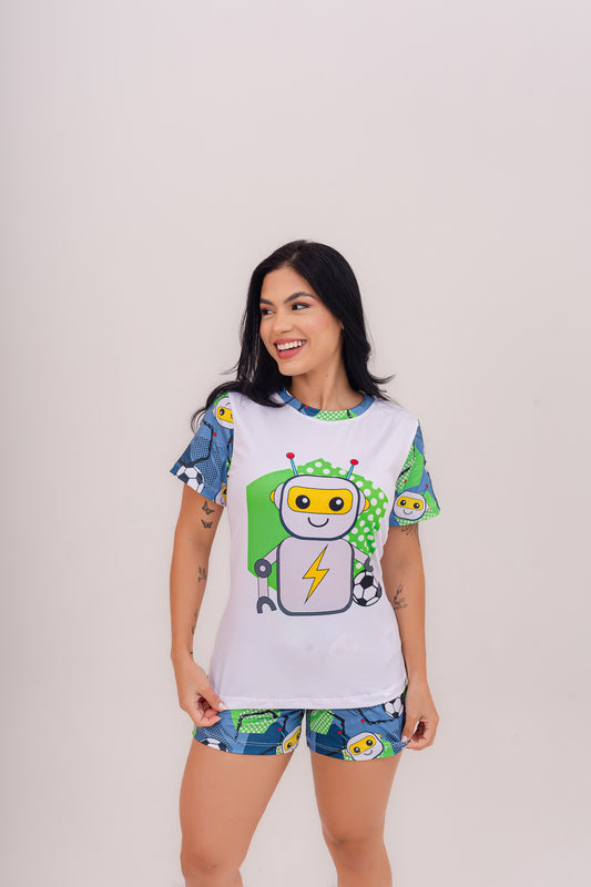 Adulto Feminino Curto | Robot Football
