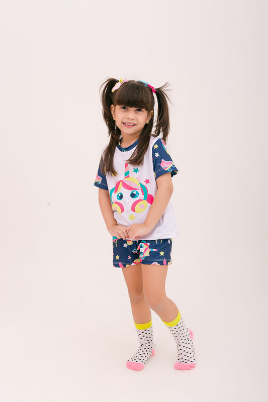 Infantil Feminino Curto | Unicornia Patinadora