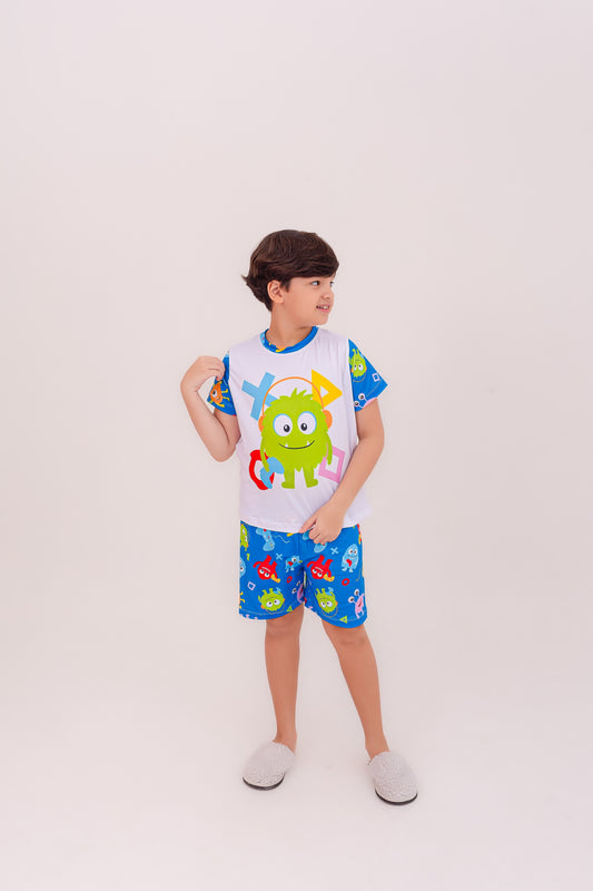 Infantil Masculino Curto | Monstrinho Gamer