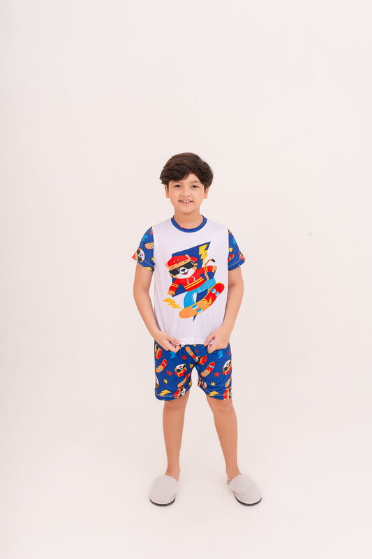 Infantil Masculino Curto | Tigre Skatista