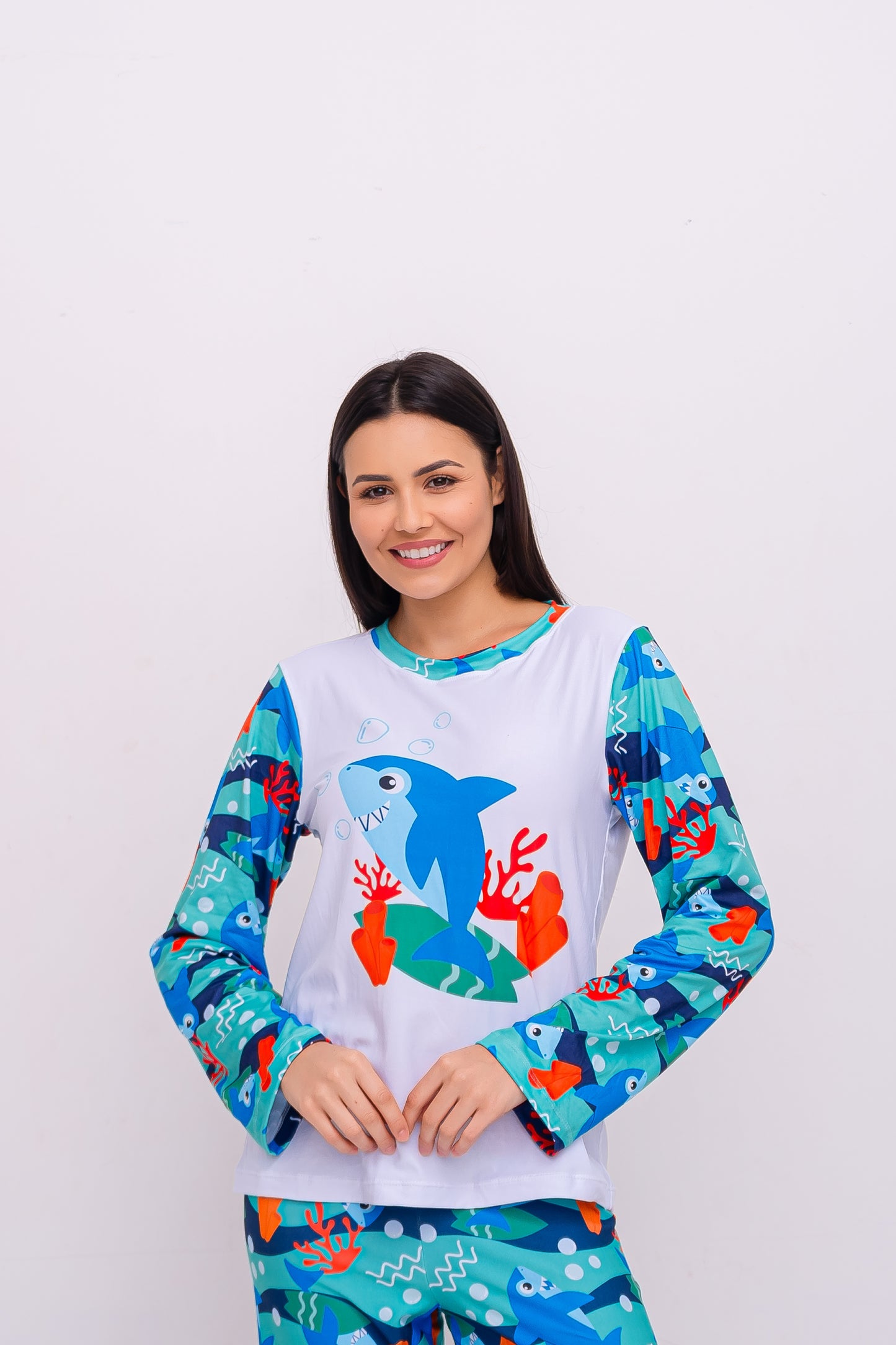 Adulto Feminino Longo | Tubarão Surfista